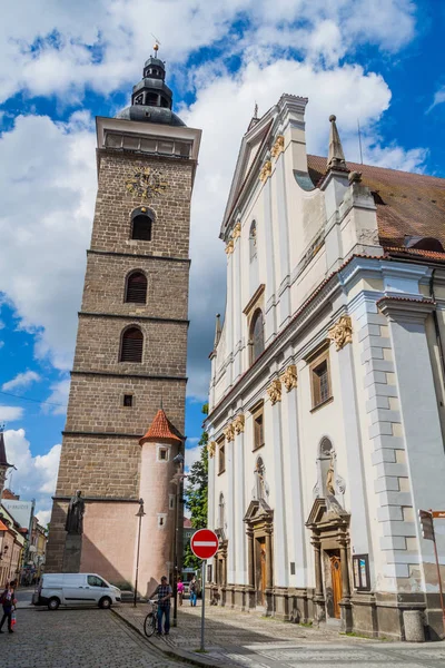 Ceske Budejovice República Checa Junio 2016 Torre Negra Cerna Vez — Foto de Stock