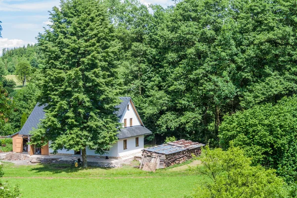 Kilátás Hagyományos Vidéki Ház Letohrad Cseh Köztársaság — Stock Fotó