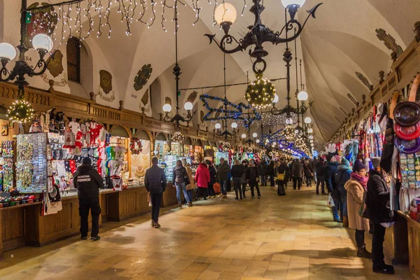 Krakov Polsko Prosince 2017 Interiér Hadrového Sálu Náměstí Rynek Glowny — Stock fotografie