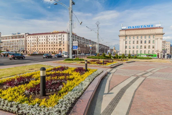 Minsk Belarus Junio 2017 Vista Plaza Independencia Minsk Bielorrusia — Foto de Stock