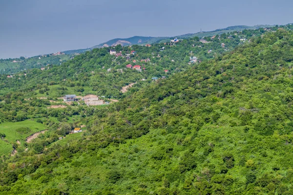 Forst Och Hus Sluttningarna Kok Tepe Mountain Kazakstan — Stockfoto