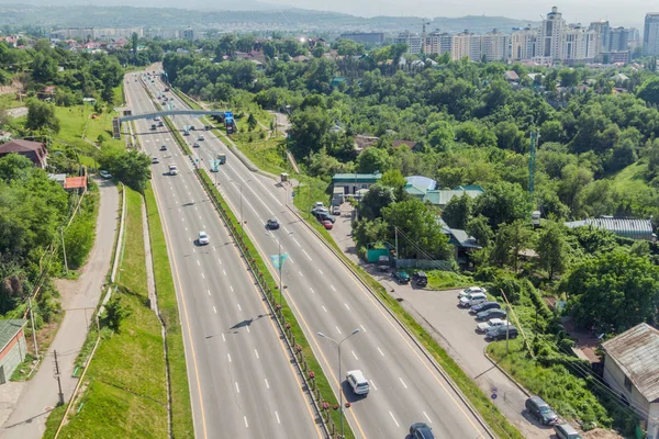 Almaty Kazakhstan Giugno 2017 Veduta Aerea Autostrada Almaty Kazakistan — Foto Stock