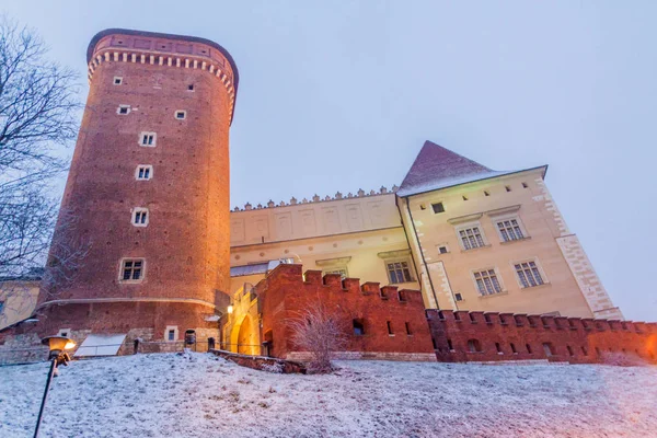 Vue Hiver Château Wawel Cracovie Pologne — Photo