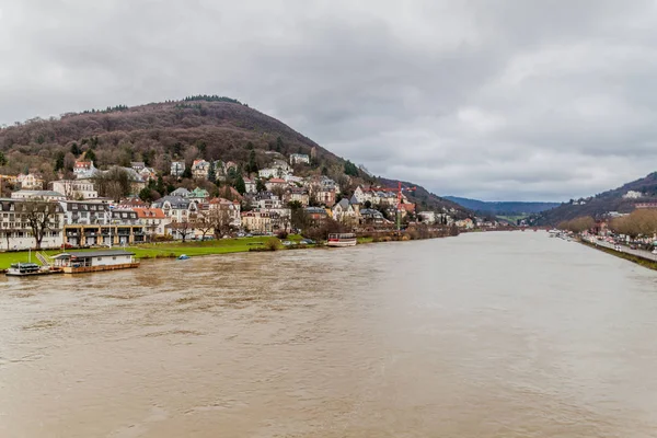 Řeka Neckar Heidelbergu Německu — Stock fotografie