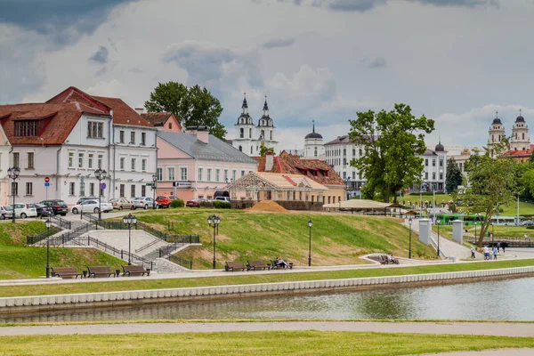Minsk Belarus Juin 2017 Vue Sur Rivière Svislach Banlieue Trinité — Photo