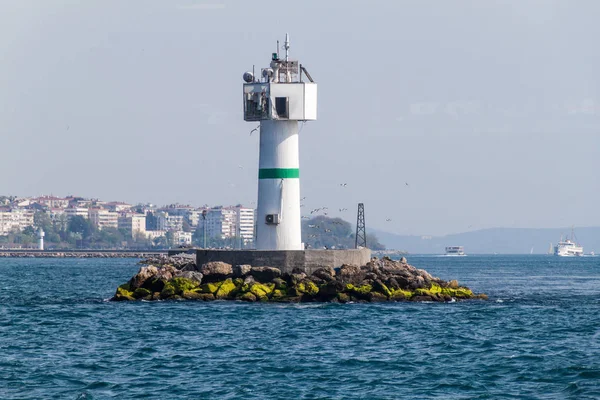 Stanbul Boğazı Nda Deniz Feneri Türkiye — Stok fotoğraf