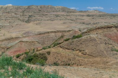 Davit Gareja yakınlarındaki Gürcistan 'ın (ülkenin) güney doğusundaki manzara