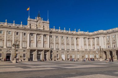 Madrid, İspanya - 25 Ekim 2017 İspanya Kraliyet Sarayı (Palacio Real)