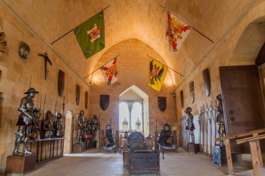 Segovia, İspanya - 20 Ekim 2017: Segovia, İspanya 'daki Alcazar kalesindeki odalardan biri