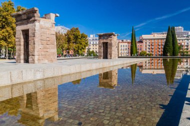 Madrid, İspanya - 25 Ekim 2017: Madrid, İspanya 'daki Templo de Debod Tapınağı