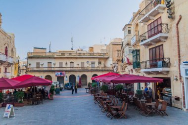 Victoria, Malta - 8 Kasım 2017: Victoria, Gozo Adası, Malta 'daki St. George Meydanı