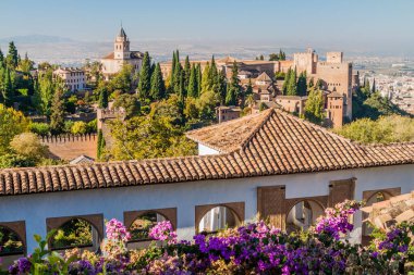 Granada, İspanya 'daki Alhambra manzarası