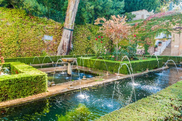 Giardini Jardines Del Generalife All Alhambra Granada Spagna — Foto Stock