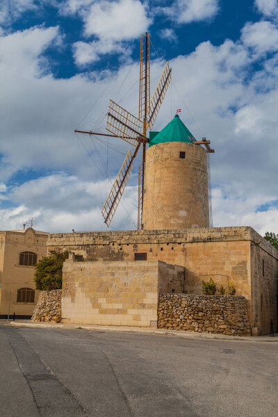 Ta Kola Windmill in Xaghra village on island, Malta