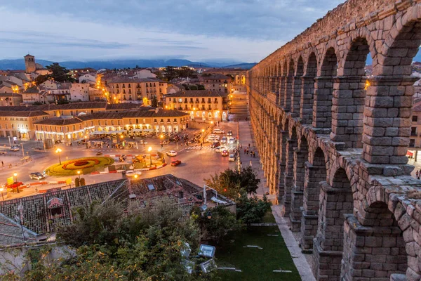 Segovia Spanien Oktober 2017 Utsikt Över Den Romerska Akvedukten Segovia — Stockfoto