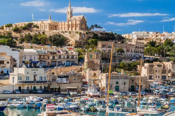 Mgarr Malta November 2017 Båtar Vid Hamnen Mgarr Gozo Malta — Stockfoto