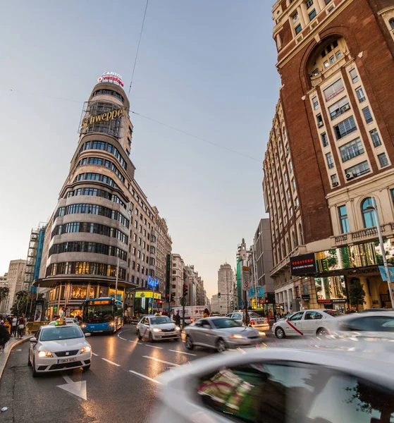 Madrid Spanien Oktober 2017 Calle Gran Strasse Und Aasenbau Madrid — Stockfoto