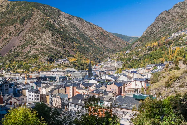 Vue Aérienne Ville Escaldes Engordany Andorre — Photo