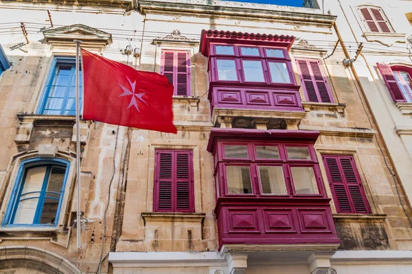 Balcones Típicos Malteses Gallarija Ciudad Birgu Malta — Foto de Stock