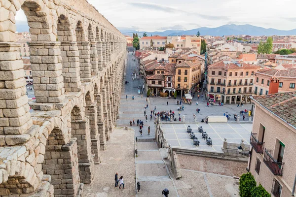 Segovia Spanien Oktober 2017 Utsikt Över Den Romerska Akvedukten Segovia — Stockfoto