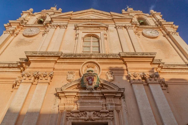 Catedral São Paulo Cidade Fortificada Mdina Região Norte Malta — Fotografia de Stock
