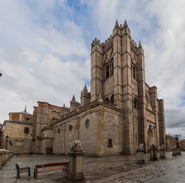 Uitzicht Kathedraal Van Avila Spanje — Stockfoto