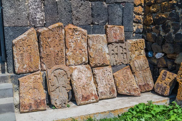 Stone Crosses Khachkar Sevanavank Monastery Armenia — Stock Photo, Image