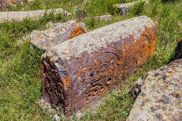 Cruces Piedra Conocidas Como Khachkars Cerca Aldea Noratus Armenia — Foto de Stock