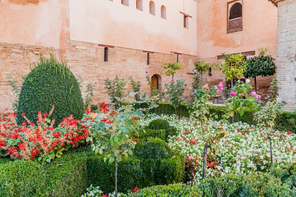 Small Garden Nasrid Palaces Palacios Nazaries Alhambra Granada Spain — Stock Photo, Image