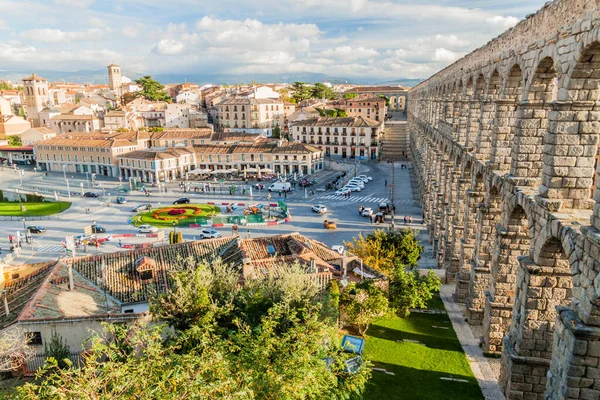 Segovia Spanien Oktober 2017 Utsikt Över Den Romerska Akvedukten Segovia — Stockfoto