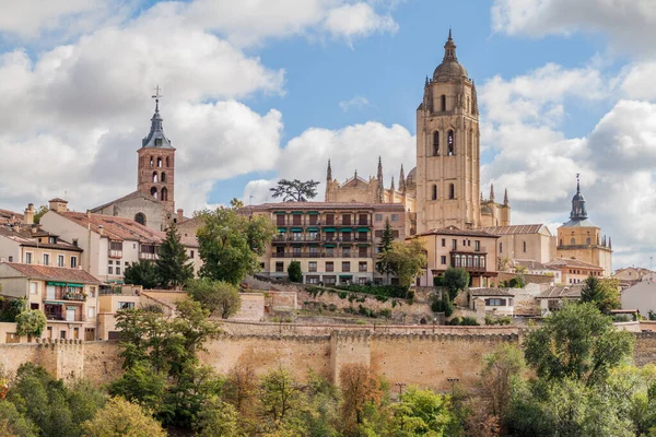 Skyline Gamla Stan Segovia Spanien — Stockfoto