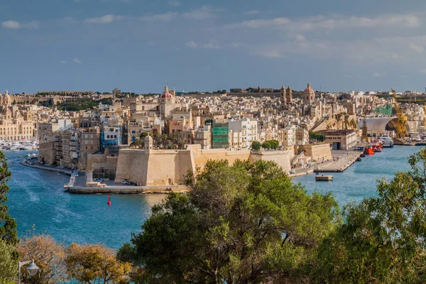 Pohled Město Senglea Maltě — Stock fotografie