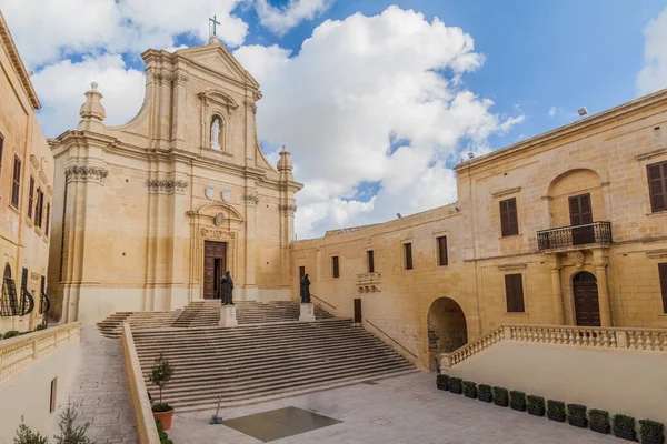 Katedrála Nanebevzetí Panny Marie Citadela Victoria Ostrov Gozo Malta — Stock fotografie