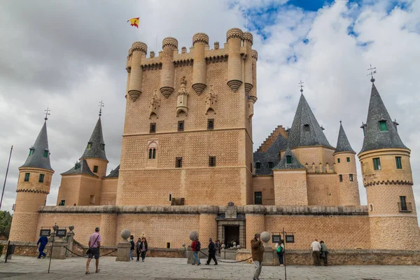 Segovia Spagna Ottobre 2017 Veduta Della Fortezza Alcazar Segovia Spagna — Foto Stock