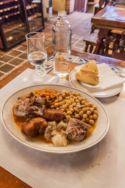 Cocido Castellano Traditional Chickpea Based Stew Spain — Stock Photo, Image