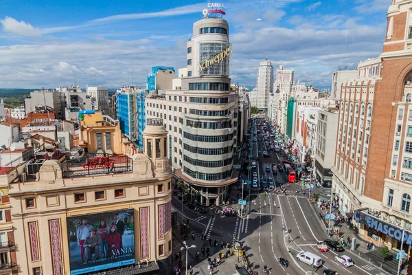 Madrid Španělsko Října 2017 Calle Gran Street Carrion Building Madrid — Stock fotografie