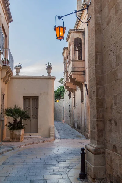 Úzká Ulice Opevněném Městě Mdina Severní Části Malty — Stock fotografie