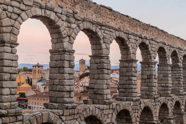 Utsikt Över Den Romerska Akvedukten Segovia Spanien — Stockfoto