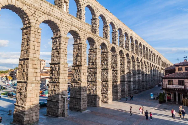 Segovia Spanien Oktober 2017 Utsikt Över Den Romerska Akvedukten Segovia — Stockfoto