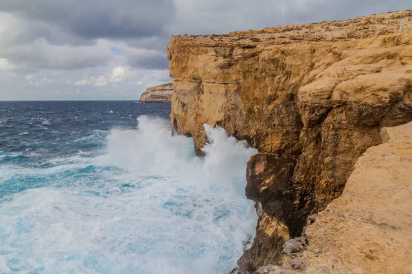 Klify Dwejry Lokalizacja Zapadniętego Okna Azure Wyspie Gozo Malcie — Zdjęcie stockowe