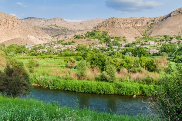 Veduta Del Villaggio Areni Del Fiume Arpa Armenia — Foto Stock