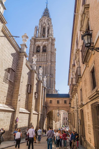 Toledo Španělsko Října 2017 Věž Katedrály Toledu Španělsko — Stock fotografie