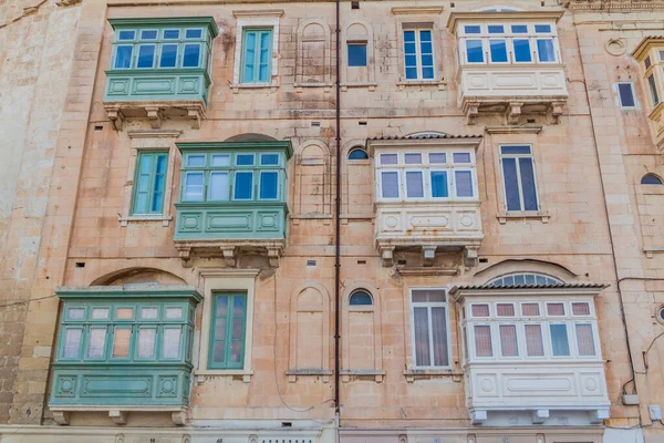 Balcones Típicos Malteses Gallarija Valeta Malta — Foto de Stock