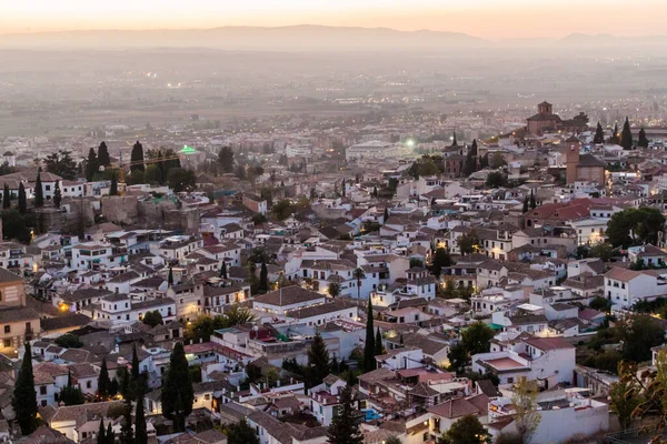 Veduta Aerea Granada Durante Tramonto Spagna — Foto Stock