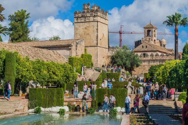Cordoba Spanien November 2017 Besucher Besuchen Alcazar Los Reyes Cristianos — Stockfoto