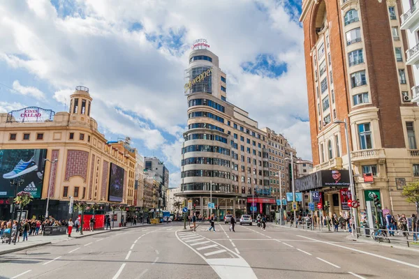 Madrid España Octubre 2017 Calle Gran Vía Edificio Carrión Madrid —  Fotos de Stock