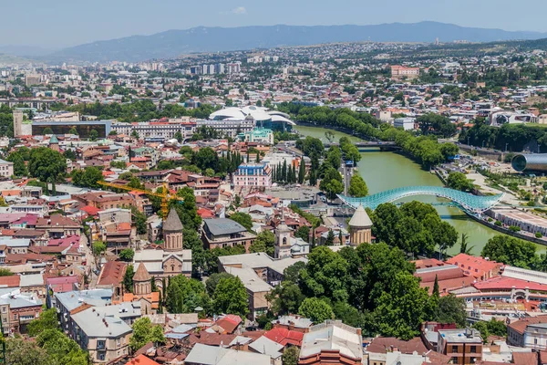 Vanuit Lucht Uitzicht Oude Binnenstad Van Tbilisi Georgië — Stockfoto