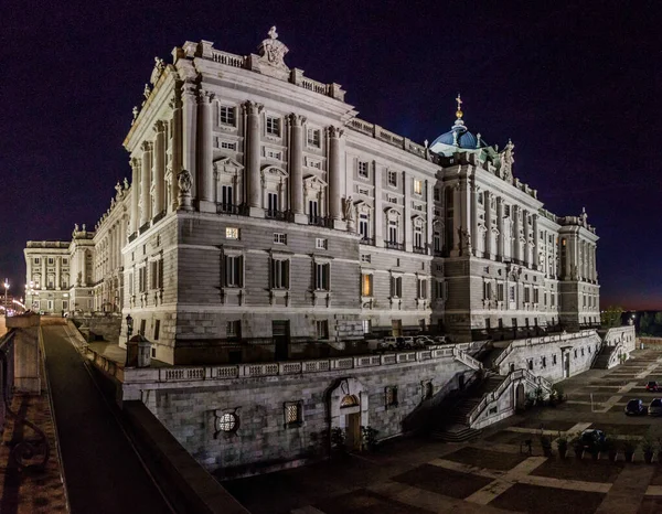 Vista Serale Del Palazzo Reale Madrid Spagna — Foto Stock