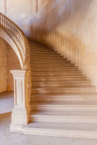 Carlos Palota Lépcsőház Alhambrában Granadában Spanyolországban — Stock Fotó