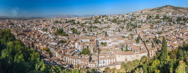 Panorama Van Het Centrum Van Granada Spanje — Stockfoto